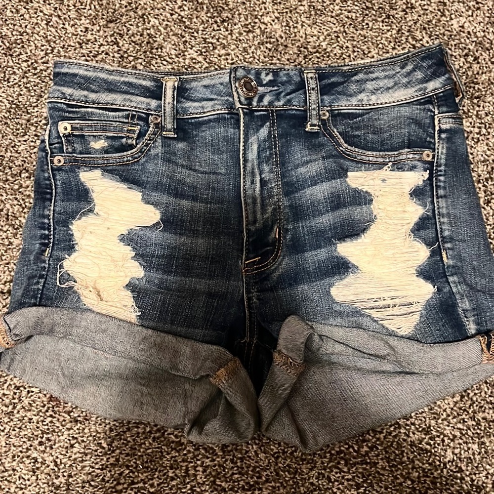 american eagle stretchy denim shorts
